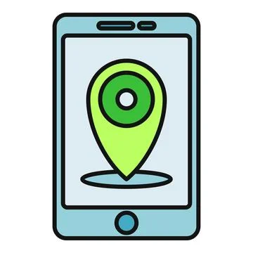Smartphone displaying location pin for navigation app Stock Illustration
