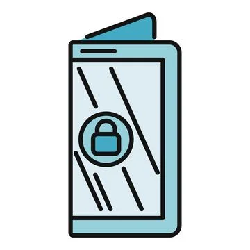 Smartphone displaying lock screen for digital security and data protection Illustrazione stock