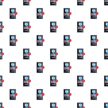 Smartphone displaying login error message repeated pattern Illustrazione stock