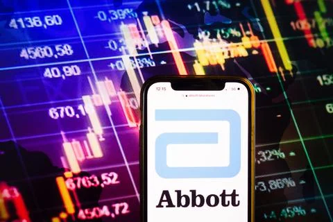 Smartphone displaying logo of Abbott Laboratories company Stock Photos