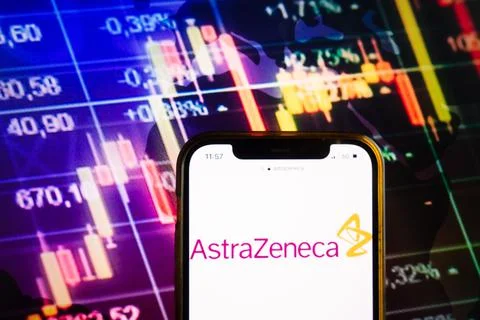 Smartphone displaying logo of AstraZeneca plc Stock Photos