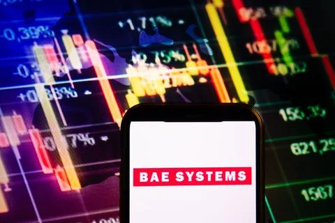 Smartphone displaying logo of BAE Systems Stock Photos