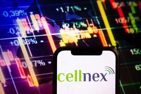 Smartphone displaying logo of Cellnex Telecom Stock Photos
