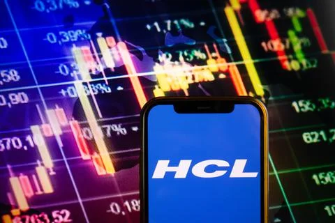 Smartphone displaying logo of HCL Technologies Stock Photos