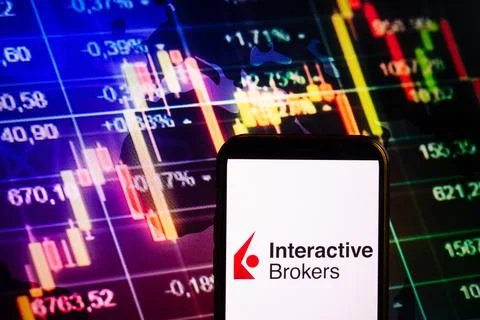 Smartphone displaying logo of Interactive Brokers Stock Photos