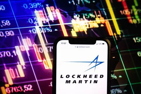 Smartphone displaying logo of Lockheed Martin company Stock Photos