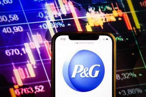 Smartphone displaying logo of Procter and Gamble Company Stock Photos