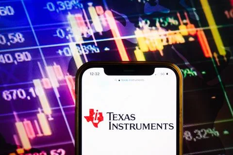 Smartphone displaying logo of Texas Instruments Inc Stock Photos