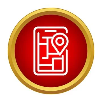 Smartphone displaying map application with location pin Stockillustratie