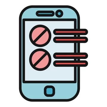 Smartphone displaying medication restriction or alert notification Stock Illustration