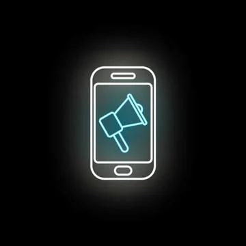 Smartphone displaying megaphone symbol for mobile marketing advertising Stock Illustration