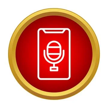 Smartphone displaying microphone icon for audio recording Stock-Illustration