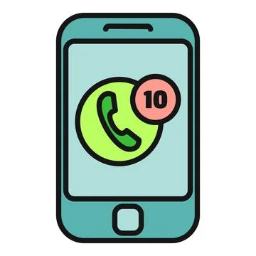 Smartphone displaying missed calls notification icon Stock Illustration