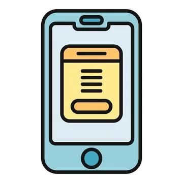 Smartphone displaying mobile app interface with content lines イラスト素材