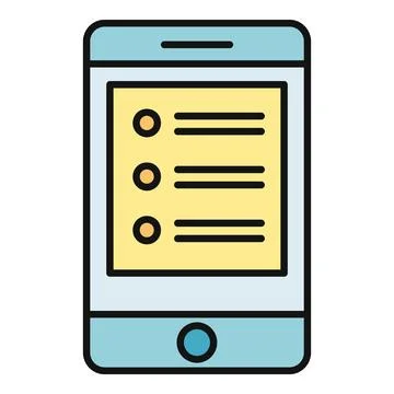 Smartphone displaying a mobile app list menu icon Stock Illustration