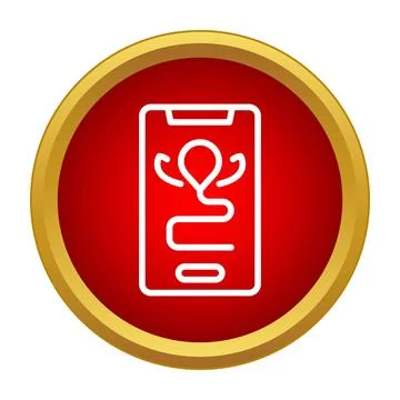 Smartphone displaying mobile navigation app tracking location Illustrazione stock