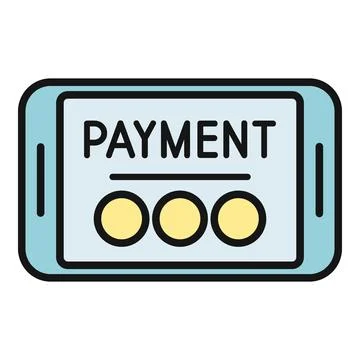 Smartphone displaying mobile payment interface icon Stock Illustration