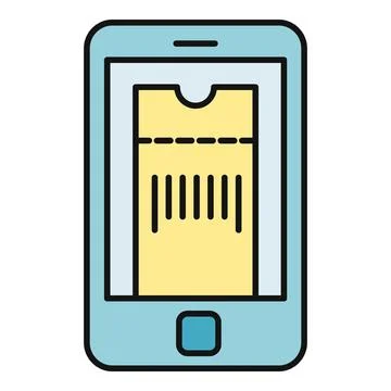 Smartphone displaying mobile ticket with barcode for digital access Stockillustratie