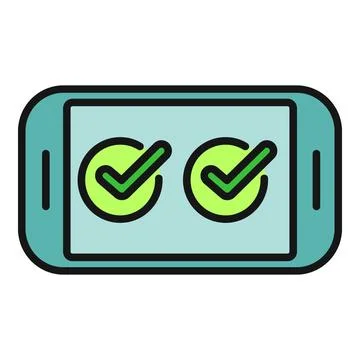 Smartphone displaying multiple check marks confirming verification Illustrazione stock