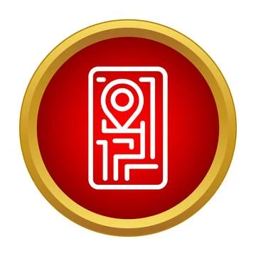 Smartphone displaying navigation map with location pin icon Illustrazione stock