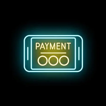 Smartphone displaying neon payment transaction data Stock Illustration