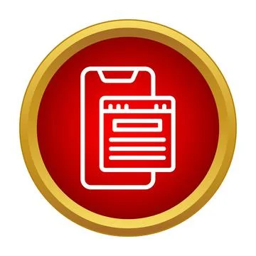 Smartphone displaying news article browser window icon Stock Illustration