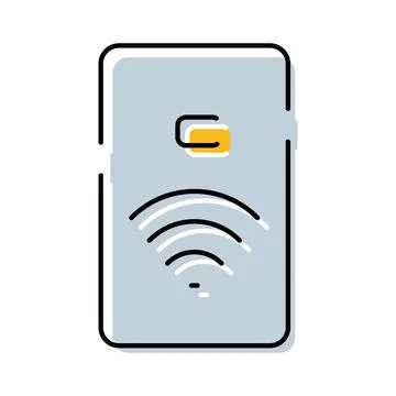 Smartphone displaying nfc contactless mobile payment technology concept Stock Illustration