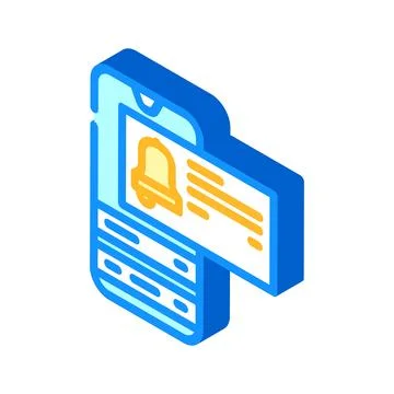 Smartphone displaying notification bell alert message concept Stock Illustration