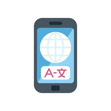 Smartphone displaying online language translator interface with globe icon Stock Illustration