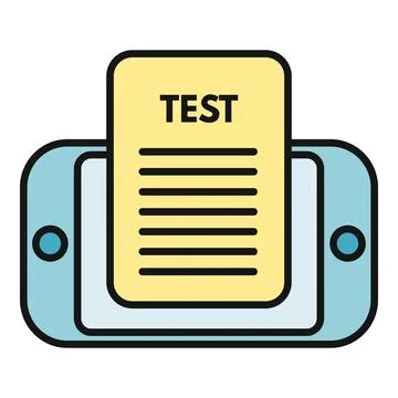 Smartphone displaying online test for digital education Illustrazione stock
