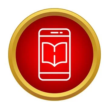 Smartphone displaying an open book icon for e reading Stock Illustration