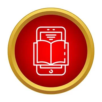 Smartphone displaying open book representing digital e reading イラスト素材