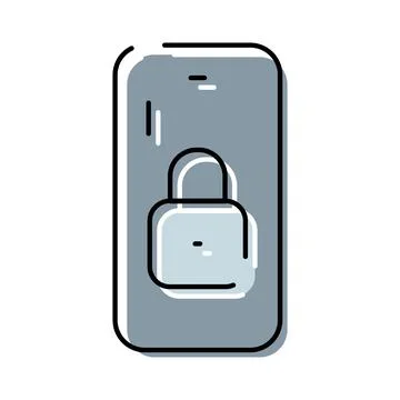 Smartphone displaying padlock symbolizing mobile security and privacy Stock Illustration