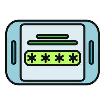Smartphone displaying password entry field for security login Stock Illustration