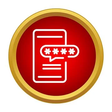 Smartphone displaying password entry field with asterisks icon Stock Illustration