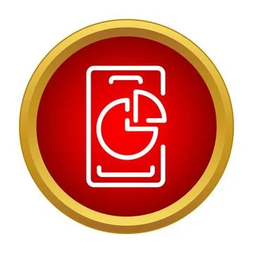 Smartphone displaying pie chart for data analysis and finance Illustrazione stock