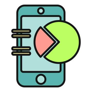 Smartphone displaying pie chart for mobile data analytics report 스톡 일러스트