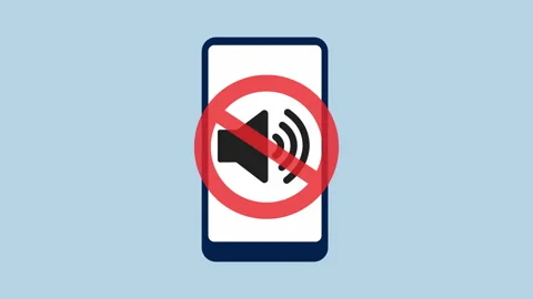 Smartphone displaying a prohibited sound symbol 2d Animation with Alpha Matte Stock Footage 335341089