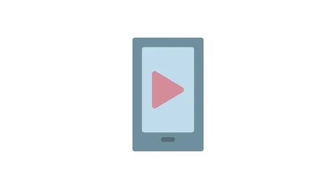 A smartphone displaying a prominent play button on its screen, indicating m.. Stock Footage 333102573
