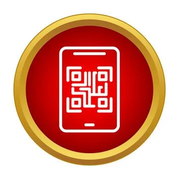 Smartphone displaying qr code icon symbolizing digital scan Stock Illustration