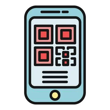 Smartphone displaying qr code for mobile scanning イラスト素材