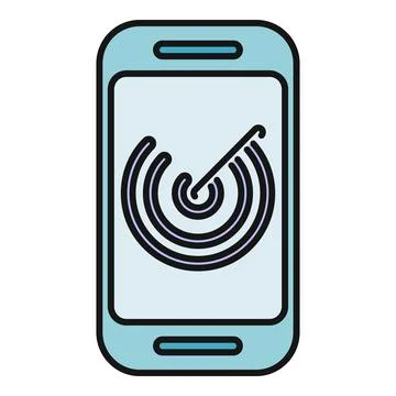 Smartphone displaying a radar scanning and tracking app Stock Illustration