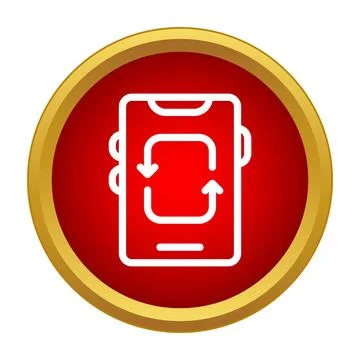 Smartphone displaying refresh sync update recycling icon Stock Illustration