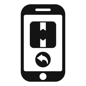Smartphone displaying a return purchase with a return arrow button Stock Illustration