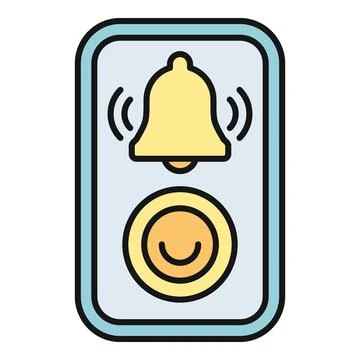 Smartphone displaying ringing bell notification and happy face icon Stock Illustration