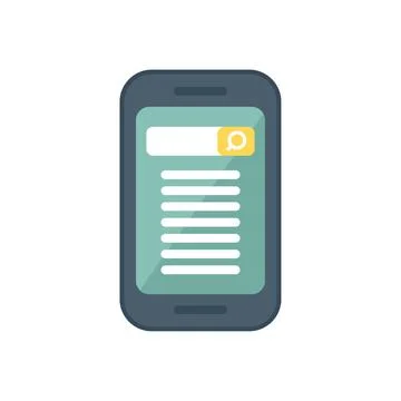 Smartphone displaying search engine results page with blank search bar 库存插图