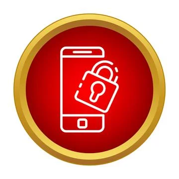 Smartphone displaying security padlock icon protecting mobile data 库存插图
