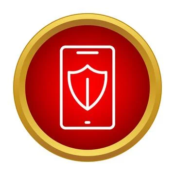 Smartphone displaying security shield protecting mobile data Stock Illustration