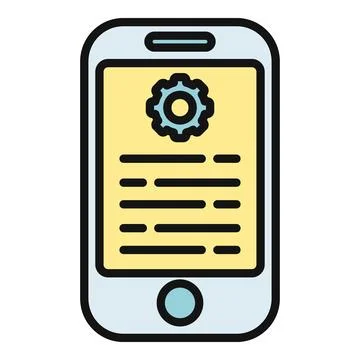 Smartphone displaying settings configuration data on screen Stock Illustration