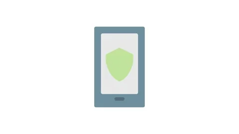 A smartphone displaying a shield on its screen, symbolizing security and pr.. Stock Footage 333102605